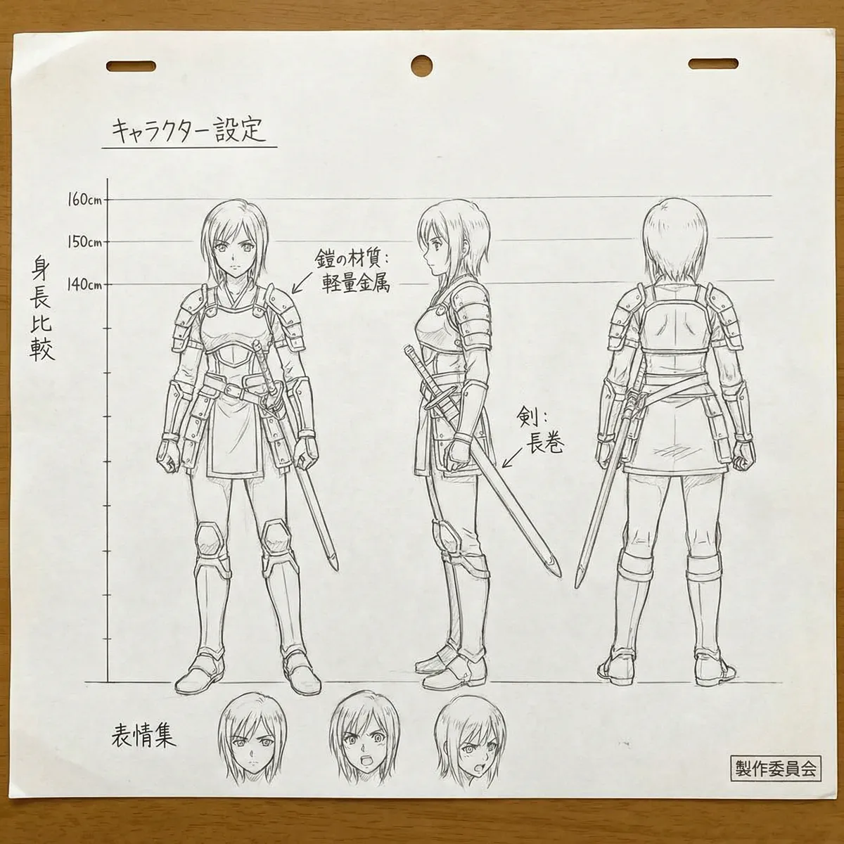 里番 动画角色三面图设定稿