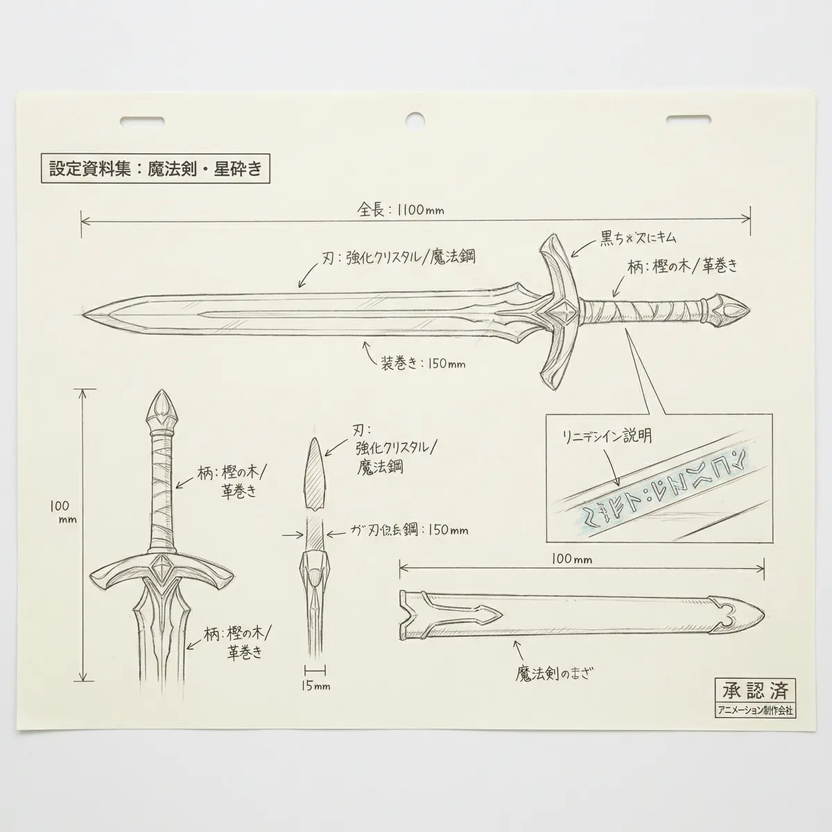 里番 动画道具设定稿 魔法剑